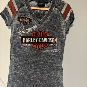 Harley-Davidson Gray and Orange T-Shirt